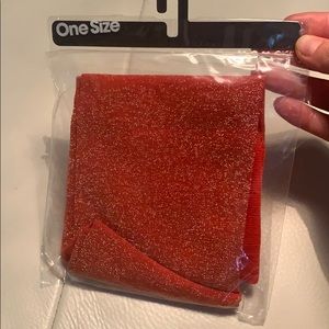 Coral lurex hold up/stocking. One size